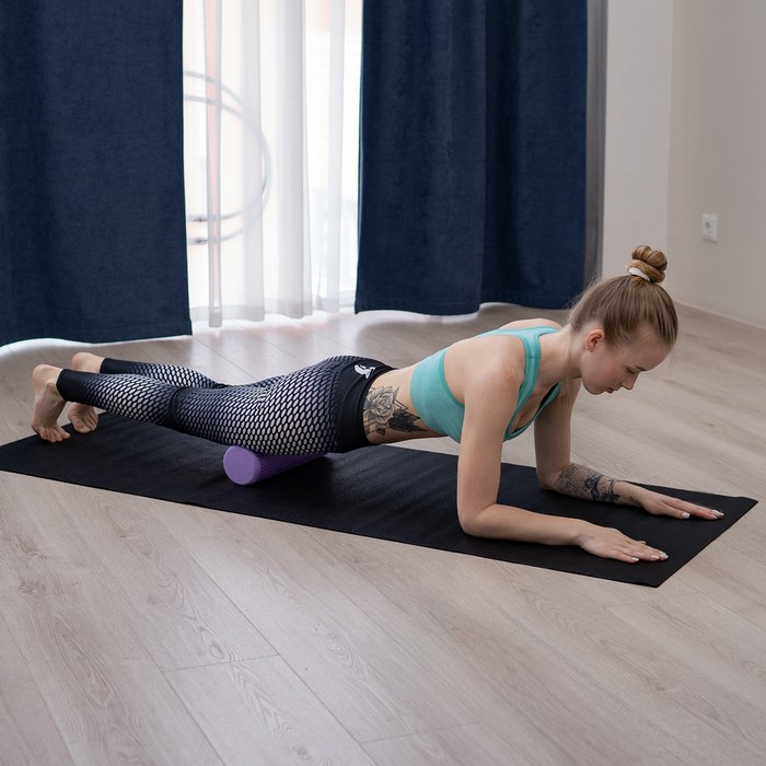 Ролик массажный Sangh, 30х9 см, цвет фиолетовый Ролик массажный Sangh, 30х9 см, цвет фиолетовый