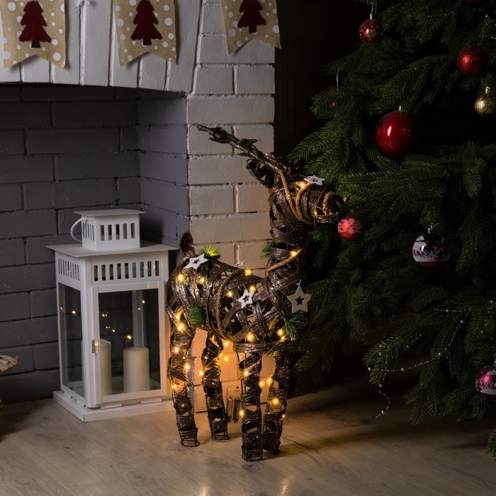 Светодиодная фигура «Плетёный олень» 44 × 65 × 15 см, металл, текстиль, батарейки ААх2 (не в комплекте), свечение тёплое белое Светодиодная фигура «Плетёный олень» 44 × 65 × 15 см, металл, текстиль, батарейки ААх2 (не в комплекте), свечение тёплое белое