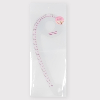 Лекало портновское метрическое &laquo;Запятая&raquo;, с проймой, 31,5 &times; 11,5 см, толщина 0,5 мм, цвет прозрачный