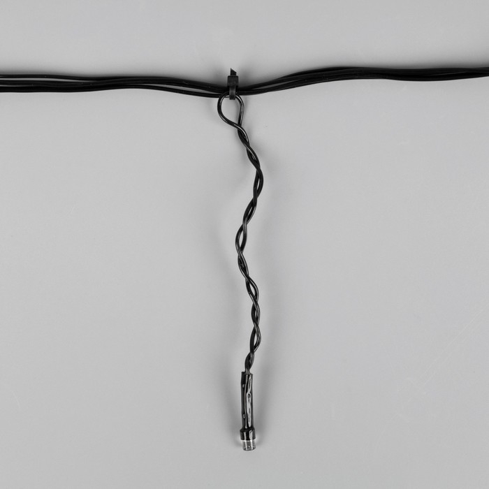 Гирлянда &laquo;Бахрома&raquo; 1.8 х 0.5 м, IP20, тёмная нить, 48 LED, свечение жёлтое, 8 режимов, 220 В