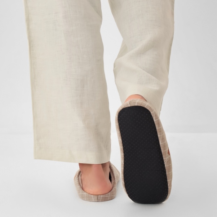 Тапочки мужские, размер 44-45, цвет бежевый