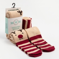 Новый год.Колготки Крошка Я "Олень", бежевый, рост 74-80 см Новый год.Колготки Крошка Я "Олень", бежевый, рост 74-80 см