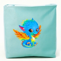 Корзина для хранения игрушкек с затяжкой на веревке, 40 х 50 х 48 см, голубая