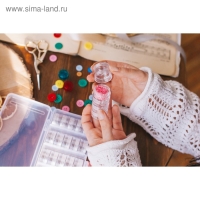 Набор баночек для рукоделия, 25 шт, d = 2,3 / 2,7 см, в контейнере со съёмными ячейками, 19 &times; 9,5 &times; 3,5 см, цвет прозрачный