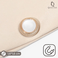 Магнит для платка «Перламутр» в оправе, цвет белый в золоте Магнит для платка «Перламутр» в оправе, цвет белый в золоте