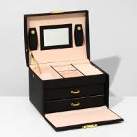 Подставка для украшений &laquo;Шкатулка&raquo; раздвижная с зеркалом, 17,5&times;14&times;13,5, цвет черный