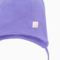 Шапка трикотажная для девочки, цвет сиреневый/сердечко, размер 50-54 Шапка трикотажная для девочки, цвет сиреневый/сердечко, размер 50-54
