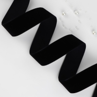 Лента бархатная, 25 мм, 18 &plusmn; 1 м, цвет чёрный №03