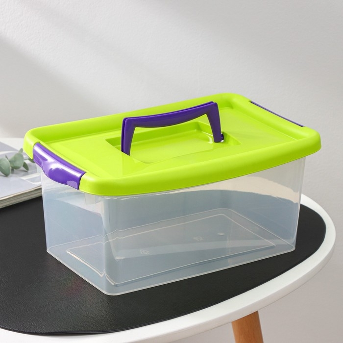 Контейнер для хранения, 4 л, 29&times;19&times;13 см, с крышкой, салатовый