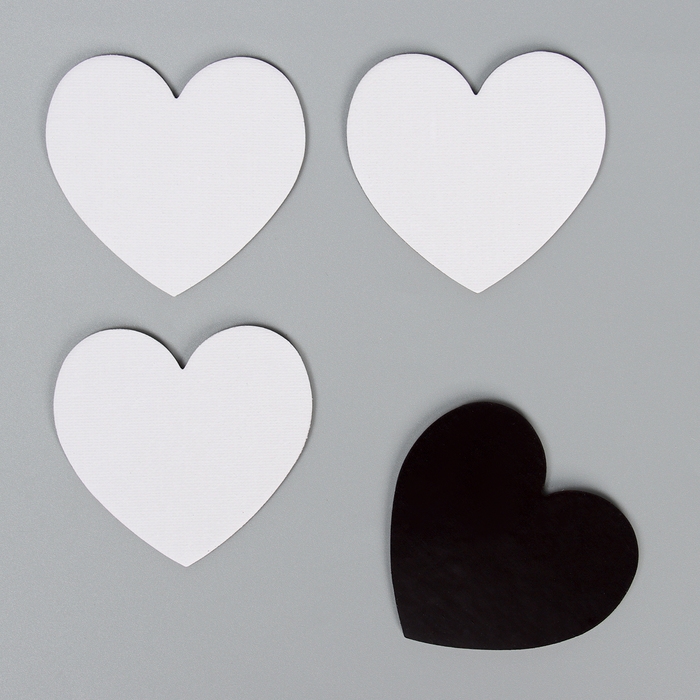 Набор холстов на магните &laquo;Сердце&raquo;, 7,5 см, 4 шт