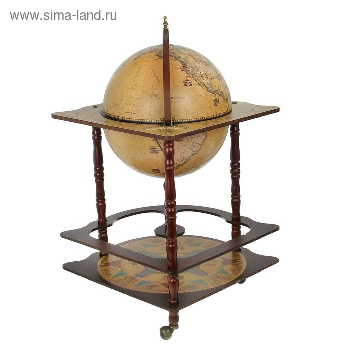 Глобус бар декоративный угловой "Карта Коломбо" 91х53х53 см