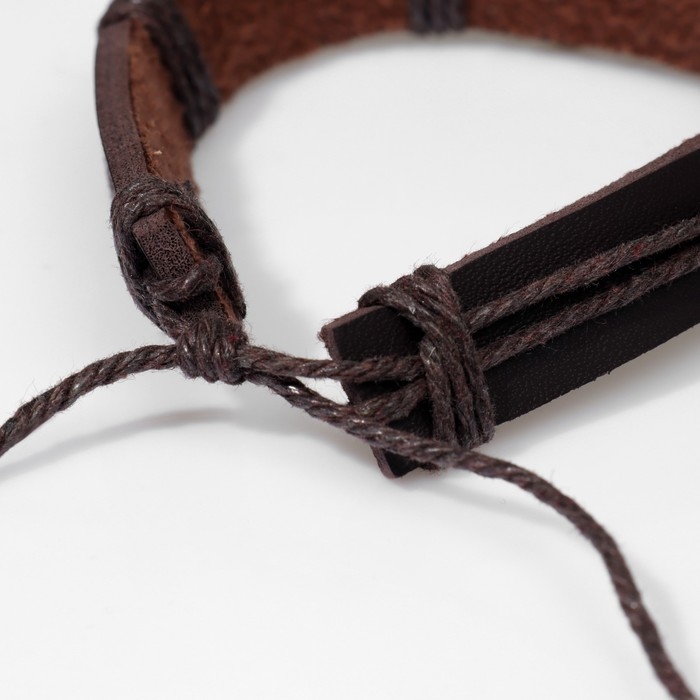 Браслет кожа &laquo;Стиль&raquo; сова, цвет коричневый в чернёном золоте, d=6 см