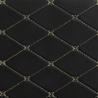 Органайзер кофр в багажник, C2R HT087, 48&times;30&times;30 см, экокожа, черный, бежевая строчка