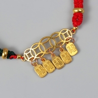 Браслет фен-шуй "Монетки и иероглифы" регулируемая длина Браслет фен-шуй "Монетки и иероглифы" регулируемая длина