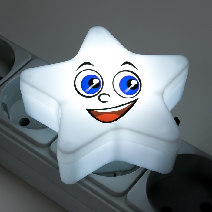 Ночник пластик LED Ночник пластик LED "Звёздочка" МИКС 8х8х2,5 см RISALUX