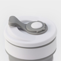 Стакан складной с крышкой Доляна &laquo;С собой&raquo;, 350 мл, 8,5&times;14 см, цвет серый