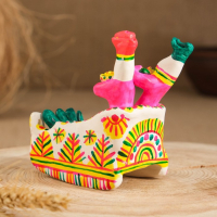 Филимоновская игрушка &laquo;Парочка на санях&raquo;