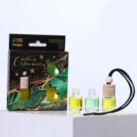 Ароматизаторы в машину &laquo;С новым счастьем&raquo;, ваниль, дыня, яблоко (набор 3 шт)