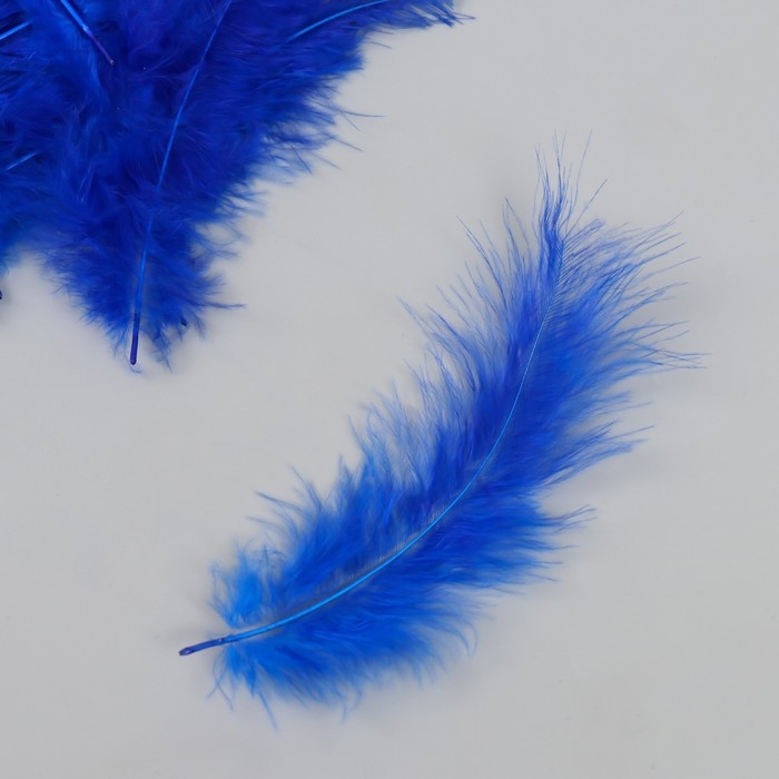 Перо декоративное гусиное пуховое Перо декоративное гусиное пуховое "Сапфировый синий" набор 40 шт h=10-15 см