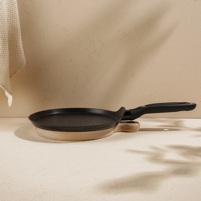 Сковорода блинная алюминиевая с антипригарным покрытием SL Home, d=24 см, h=1,6 см, индукция, цвет чёрный Сковорода блинная алюминиевая с антипригарным покрытием SL Home, d=24 см, h=1,6 см, индукция, цвет чёрный