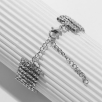 Браслет со стразами &laquo;Иллюзия&raquo; капли, цвет белый в серебре