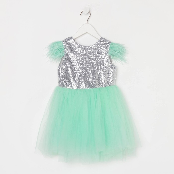 Платье детское нарядное с пайетками KAFTAN, р. 30 (98-104), зеленый Платье детское нарядное с пайетками KAFTAN, р. 30 (98-104), зеленый