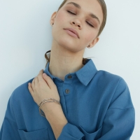 Браслет &laquo;Каркас&raquo; линии, цвет серебро, d=7 см