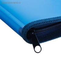 Папка с ручками А4, 230 х 185 х 25 мм, молния вокруг, пластиковая, ПТ-112, "Офис", тонированная, цвет тёмно-синий Папка с ручками А4, 230 х 185 х 25 мм, молния вокруг, пластиковая, ПТ-112, "Офис", тонированная, цвет тёмно-синий