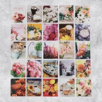 Наклейки-стикеры, набор,&laquo;Цветы&raquo;, 6 х 7 см, 50 шт