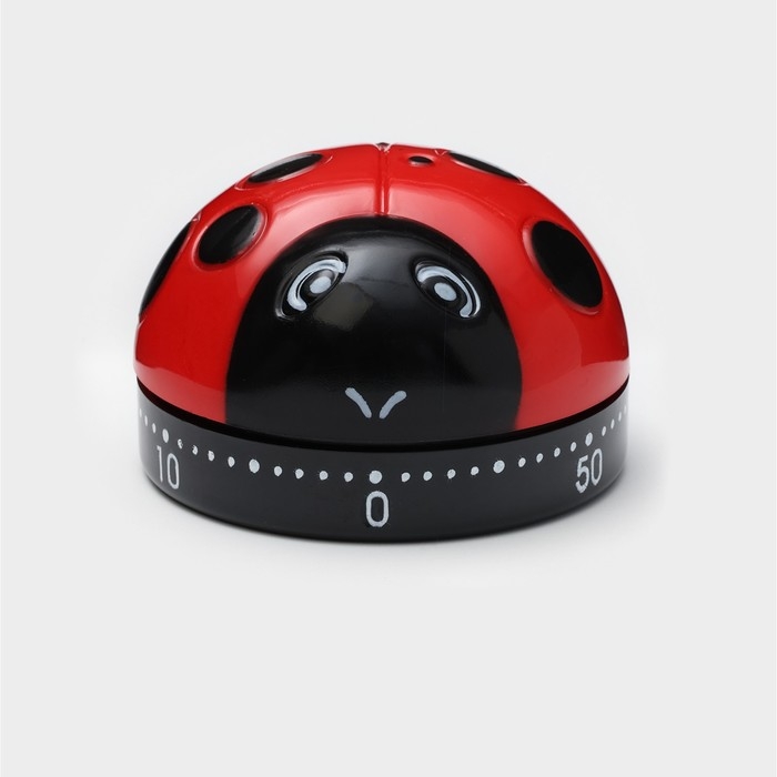 Таймер механический &laquo;Божья коровка&raquo;, 6&times;6&times;3,8 см