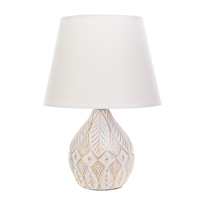 Лампа настольная 38047/1 E14 40Вт белый с золотой патиной 23х23х32 см