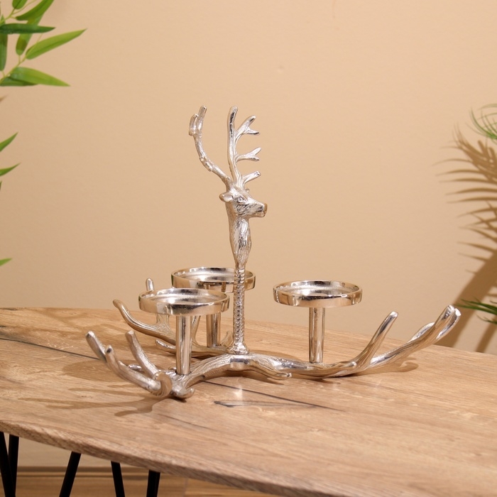 Подсвечник на 3 свечи Подсвечник на 3 свечи "Рога" алюминий 42х42х30 см