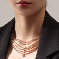 Колье «Голливуд» водопад, 6 рядов, цвет белый в золоте, 30 см Колье «Голливуд» водопад, 6 рядов, цвет белый в золоте, 30 см