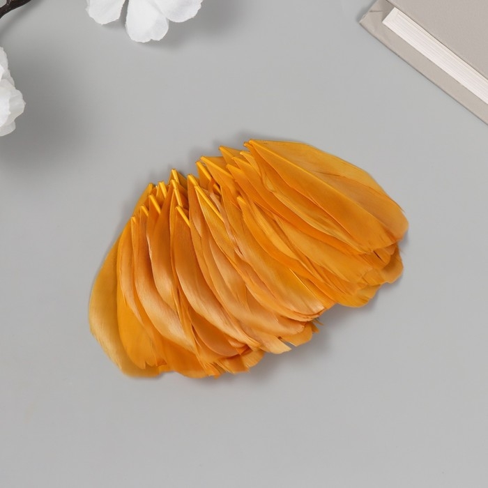 Перо декоративное гусиное Перо декоративное гусиное "Осень" в форме листа набор 40 шт h=5-7 см