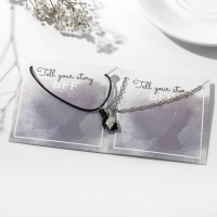 Кулоны &laquo;Неразлучники&raquo; на магните, рукопожатие, цвет чёрно-серебряный, 52 см