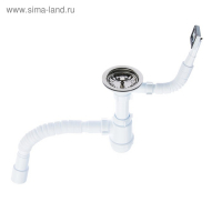 Сифон для мойки "АНИ Пласт" Грот A0145SА15, 3 1/2"х40 мм, с прямоуг переливом, с гофрой Сифон для мойки "АНИ Пласт" Грот A0145SА15, 3 1/2"х40 мм, с прямоуг переливом, с гофрой