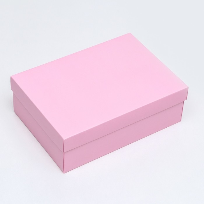 Коробка подарочная складная, упаковка, крышка-дно, розовая , 24 х 17 х 8 см