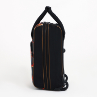 Чемодан малый 37 л (S) с сумкой, отдел на молнии, с расширением, цвет чёрный