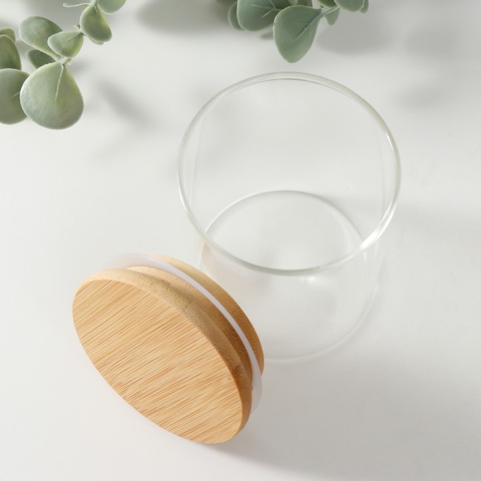 Банка для свечей стекло с крышкой Банка для свечей стекло с крышкой "Цилиндр" прозрачная 200 мл 6,5х6,5х8 см