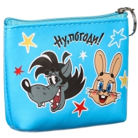 Кошелек-сумочка, кожзам на молнии, 11,5 х 2,5 х 8 см, Ну,погоди! Кошелек-сумочка, кожзам на молнии, 11,5 х 2,5 х 8 см, Ну,погоди!