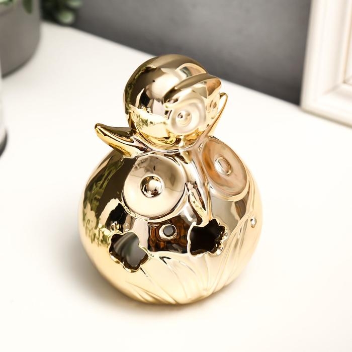 Подсвечник керамика на 1 свечу "Филин с совёнком на голове" МИКС 12,5х8,5х8 см