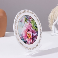 Панно-тарелка &laquo;Цветок&raquo;, белая, D = 20 см, лаковая миниатюра