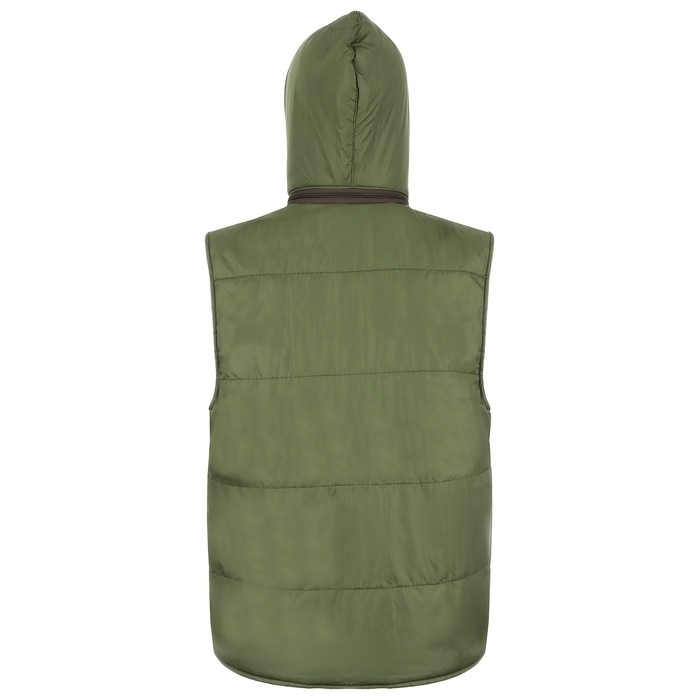 Жилет утепленный на молнии с капюшоном, ткань дюспо, цвет хаки, р 48-50 Жилет утепленный на молнии с капюшоном, ткань дюспо, цвет хаки, р 48-50