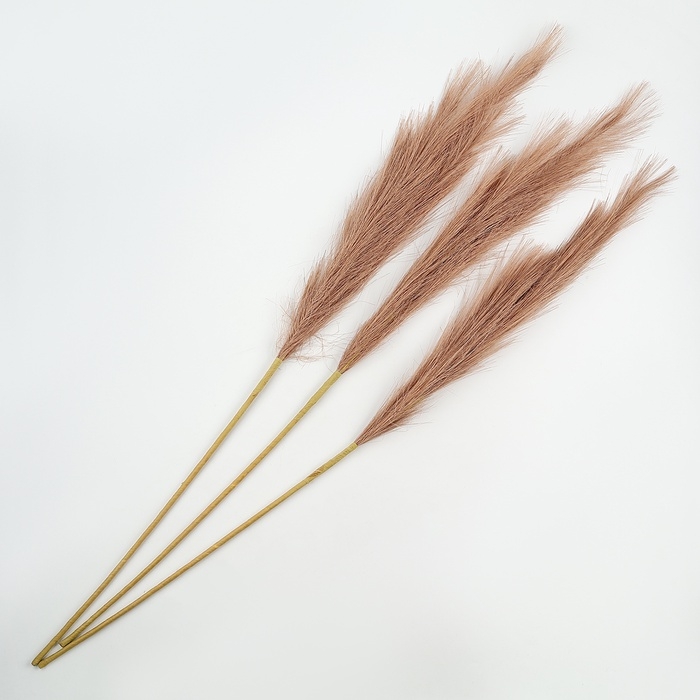 Пампасная искусственная трава высота 1 метр, набор 3 шт., цвет коричневый