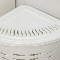 Корзина для белья угловая, 45 л, 38&times;38&times;56 см, с крышкой, белая