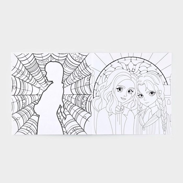 Хэллоуин. Раскраска-антистресс &laquo;Готические подружки&raquo;, 21 х 21 см