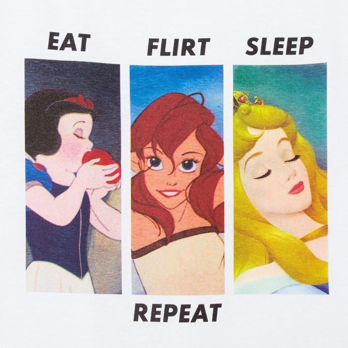 Футболка &laquo;Repeat&raquo; Принцессы oversize, цвет белый