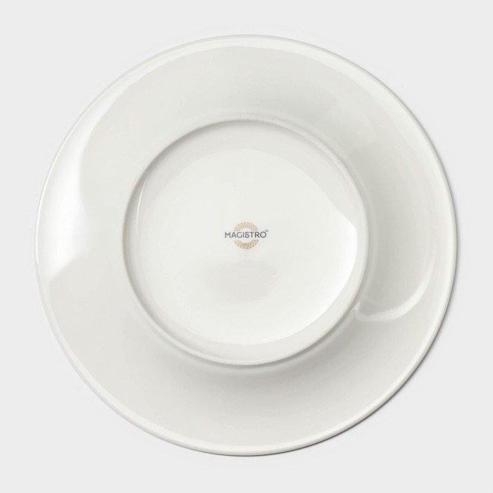 Тарелка фарфоровая десертная с утолщённым краем Magistro La Perle, d=21 см, цвет белый