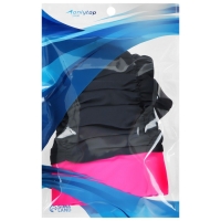 Шапочка для плавания взрослая ONLYTOP, тканевая, обхват 54-60 см, цвет серый/розовый