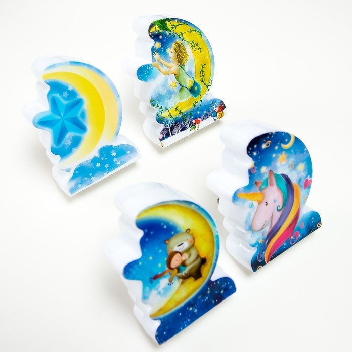 Ночник пластик Ночник пластик"Веселые Зверята" 3 диода 220В МИКС 9х6х6,2 см RISALUX